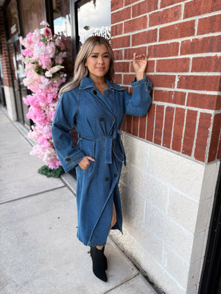 Nicolle Denim Lightweight Long Coat
