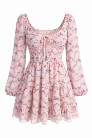 Stacy Floral Pink Dress Romantic