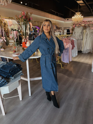 Nicolle Denim Lightweight Long Coat