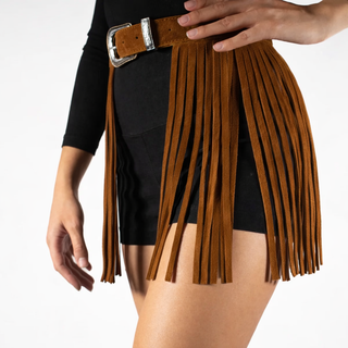 Barbara Fringes Skirt Brown - Howdyland