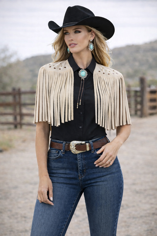 Sheryl Chal White Short Vest - Howdyland