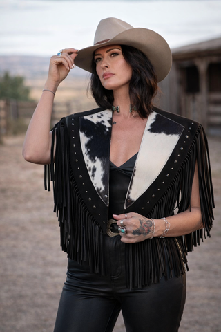 Anne Leather Vest Black - Howdyland