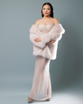 Sally Gown Elegant Maxi Dress Sheer Strapless Gala Dress