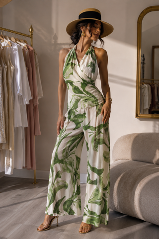 St. Tropez Leaf Print Two Piece Set