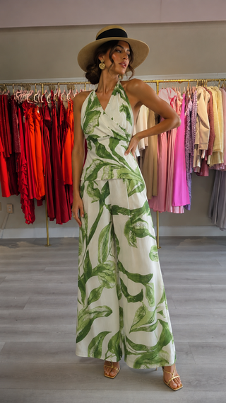 St. Tropez Leaf Print Two Piece Set