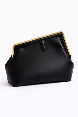 Francis Rigid Faux Leather Clutch Bag