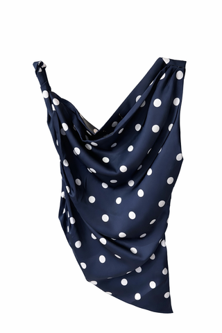 Ximena Polka Dot Cowl Neck Blouse