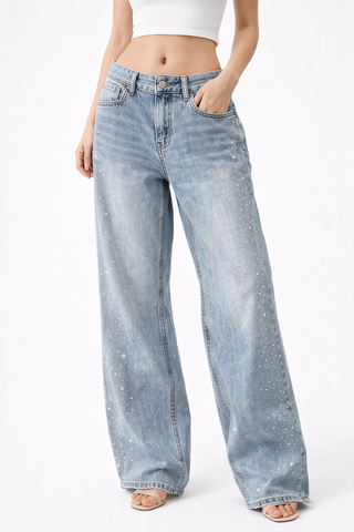 Diana Crystal-Wash Baggy Jeans
