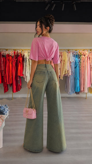 Nina Sparkly Wide-Leg Jeans