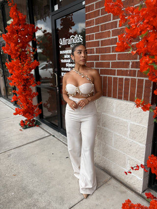 Aitana Two Piece Set Top and High Rise Pants Seashells Details Summer Outfit