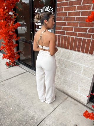 Aitana Two Piece Set Top and High Rise Pants Seashells Details Summer Outfit