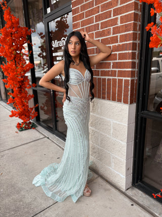 Julia Gala Dress Gown Prom Dress Wedding Guest Dress Rhinestones Details Elegant