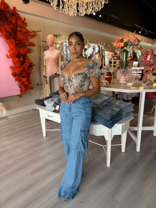 Norah Cargo Lightweight Denim Pants