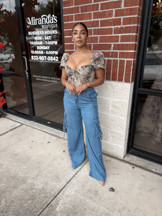 Norah Cargo Lightweight Denim Pants