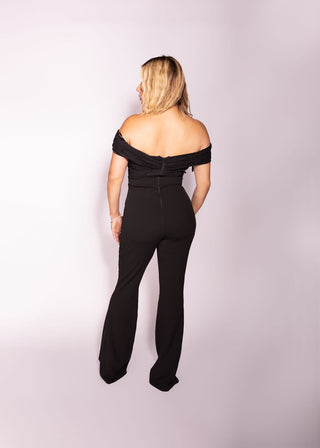 Amelia Black Flared Jumpsuit Elegant Basic