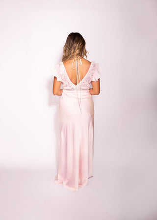 Celine Pink Satin Dress Delicate Elegant