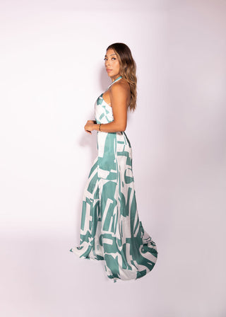 Leah Vacay Sexy One Piece White & Green