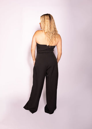 Clara Black Strapless Jumpsuit Elegant