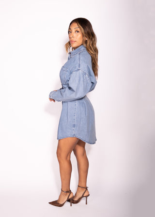Olivia Denim Short Oversized Fit Dress Casual Chic