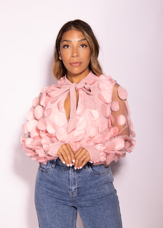 Iris Statement Bodysuit with Petals Sheer