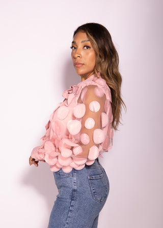 Iris Statement Bodysuit with Petals Sheer