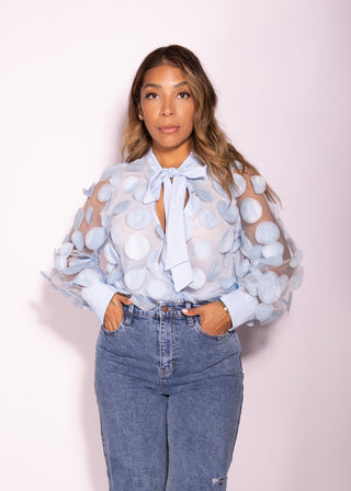Iris Statement Bodysuit with Petals Sheer