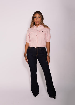 Audrey Pink Short Sleeves Jacket Cute