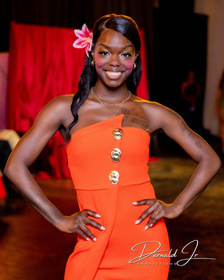 Karol Strapless Dress with Golden Details