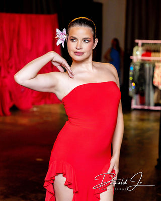 Ivonne Red Ruffle Dress