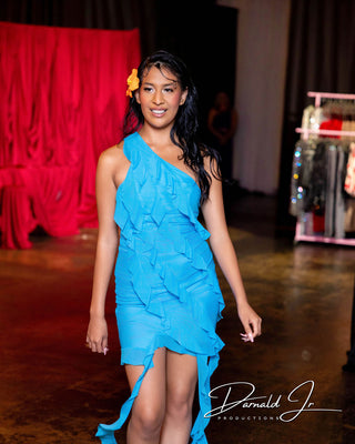 Aruba One-Shoulder Ruffle Dress
