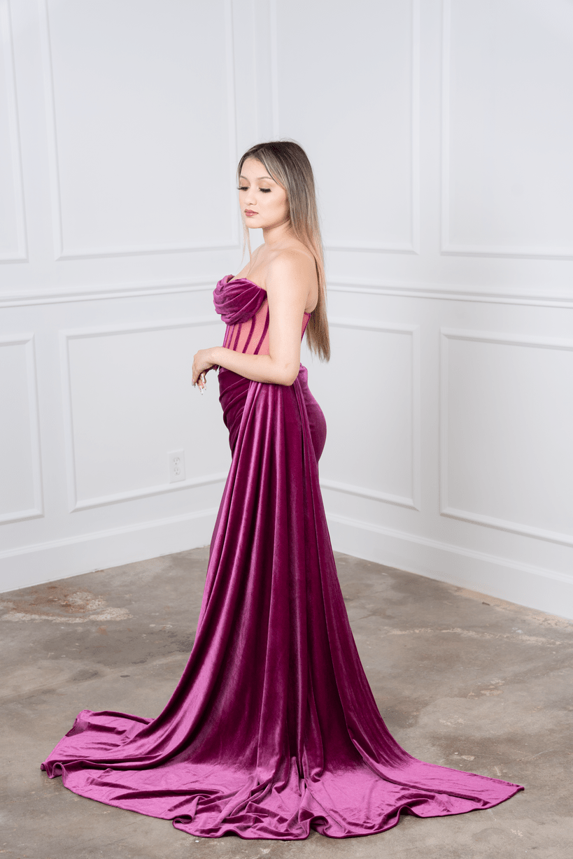 Adeline Velvet Gown Gala Dress Prom Dress Wedding Guest Dress – Mirandas Boutique LLC Adeline Velvet Gown Gala Dress Prom Dress Wedding Guest Dress – Mirandas Boutique LLC