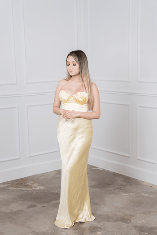 Maura Satin Strapless Maxi Dress