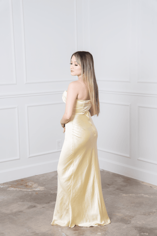 Maura Satin Strapless Maxi Dress