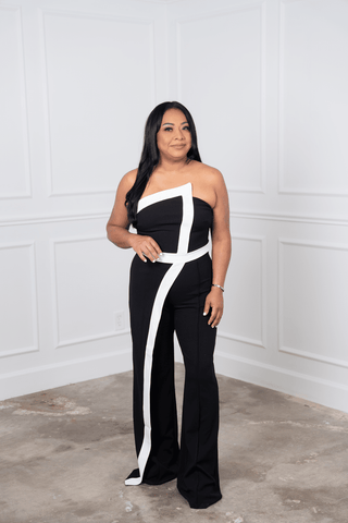 I Feel Pretty Jumpsuit - Black/White