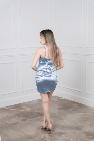 A Little Bit Of Heaven Satin Mini Dress