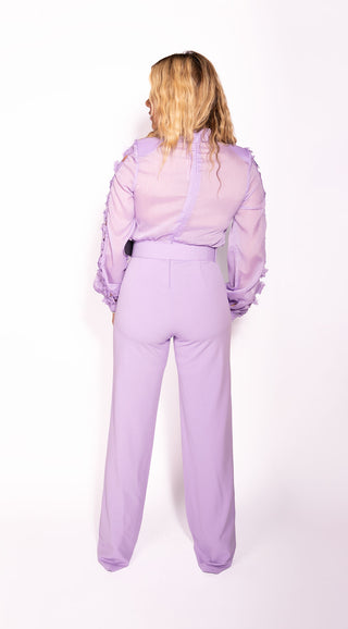 Darlene Lilac Jumpsuit Lightweight Elegant - Belt Included