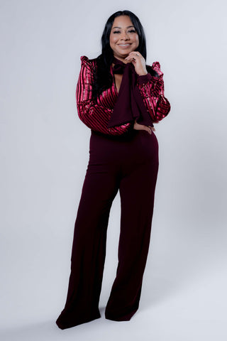 On Point Jumpsuit - Red/Black