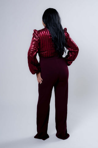 On Point Jumpsuit - Red/Black