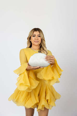 Diana Long Sleeves Yellow Flowy Dress