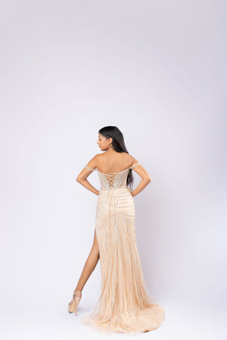 Julia Gala Dress Gown Prom Dress Wedding Guest Dress Rhinestones Details Elegant