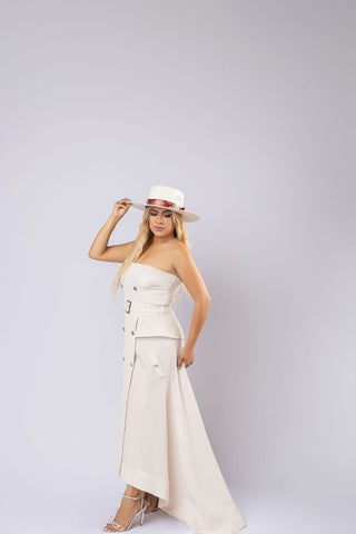 Brooke Linen Dress Belted Maxi Dress Elegant Classy