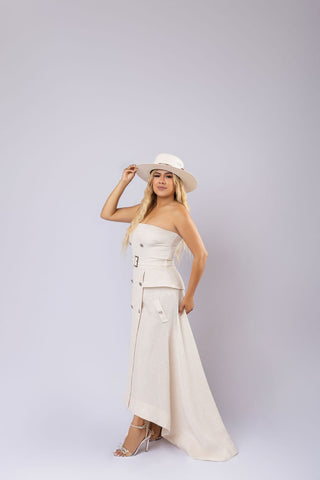 Brooke Linen Dress Belted Maxi Dress Elegant Classy