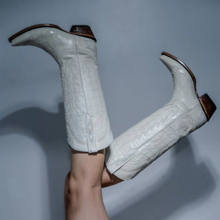 Bindweed Cowgirl Boots White - Howdyland